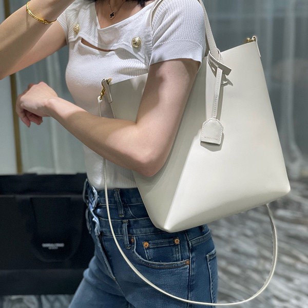 ☆サンローラン トートバッグ コピーYSLロゴ ショルダー付ハンドバッグブラッ