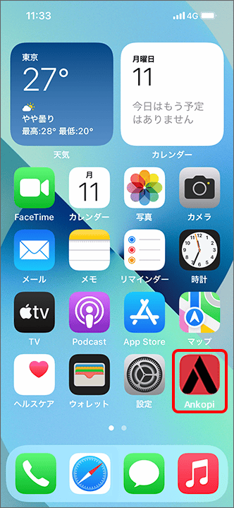 iPhoneの画面にvvkopi.ruのアイコンが表示されます。