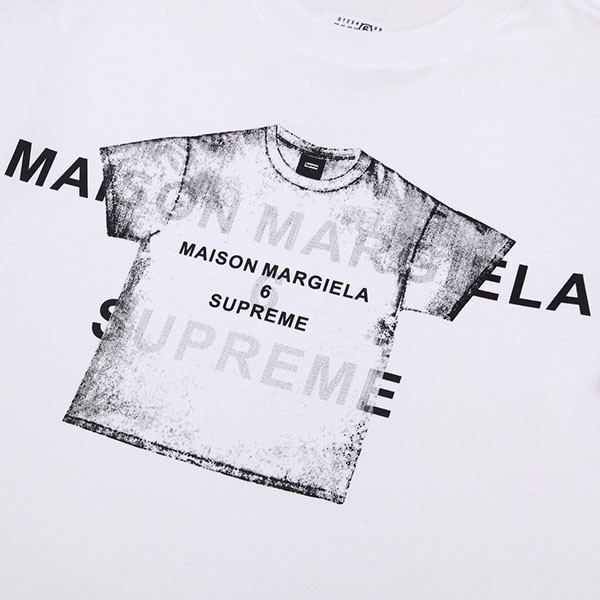 人気おすすめ シュプリーム×mm6 maison margiela コラボ  ボックス ロゴ tシャツ パロディ sht36952