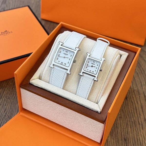 大人気!【エルメス 】アワーH ウォッチコピー スモールモデル 21mm/25 mm　ホワイト err76158