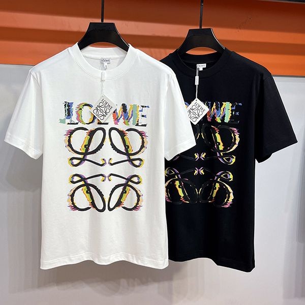 一目惚れ♪ ロエベ アナグラム ロゴ コットン Tシャツ 偽物 lom23500