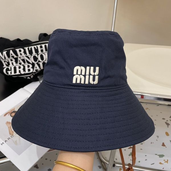 【お洒落☆シンプル】ミュウミュウ バケットハット コピー 刺繍ロゴ ドリル myz78253
