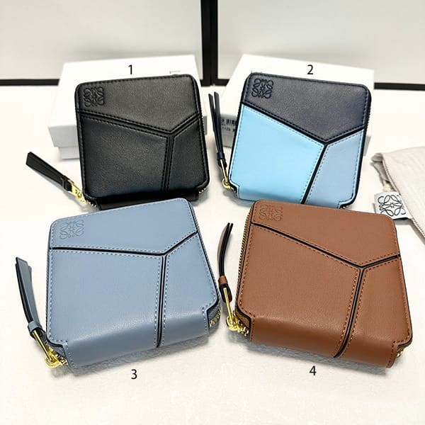 ☆超人気☆ロエベ パチモン パズル ジップアラウンド財布 ブルーマルチ 4色 lod01605