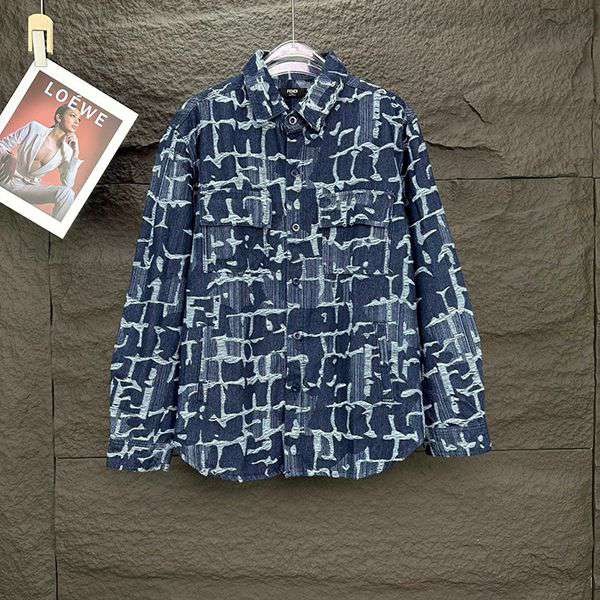 SS24 ★フェンディ「FF」デニムオーバーシャツ 偽物 FW1292AR9NF0UV2