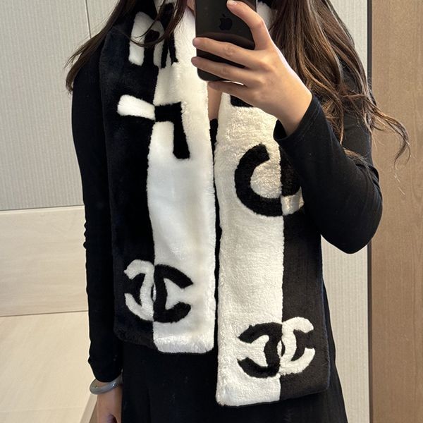【高級感のあるカシミヤ素材♡】シャネル マフラー パロディ AA7834 B06520