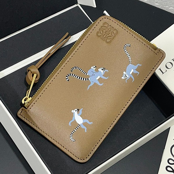 素敵なロエベ フェイク サテンカーフ Lemur コインカードホルダー 財布 lop29095